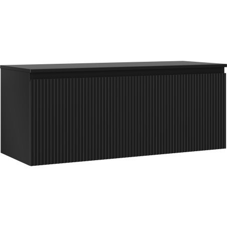 Mexen Rivel vonios spintelė po praustuvu 120 cm su stalviršiu, 1 stalčius, grioveliai, juoda matinė - 91A20-12047-1-BFC71