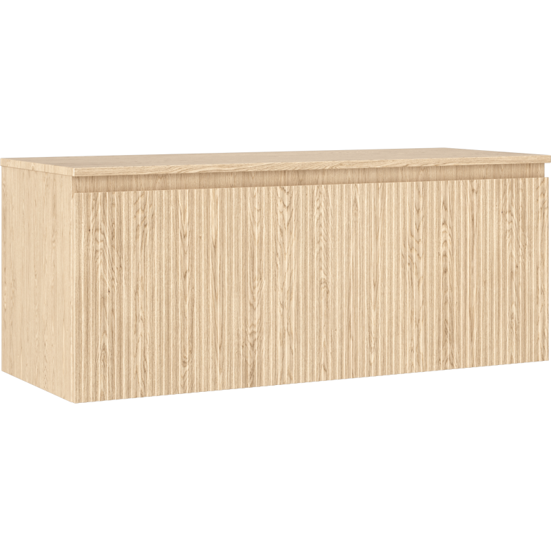 Mexen Rivel vonios kambario spintelė po praustuvu 120 cm su stalviršiu, 1 stalčius, rifliuota, ąžuolas