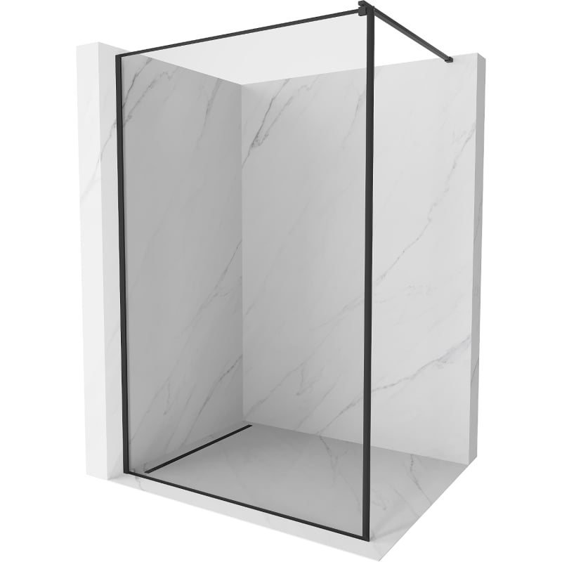 Mexen Kioto dušo siena Walk-in 50 x 200 cm, juodas rėmas 8 mm, juoda - 800-050-101-70-70
