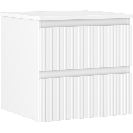 Mexen Rivel vonios spintelė po kriaukle 50 cm su stalviršiu, 2 stalčiai, grioveliais, matinė balta - 91A20-05047-2-BFFC01