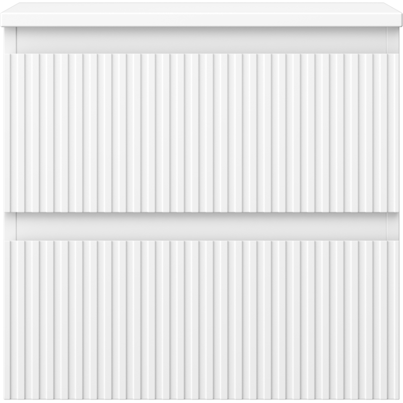 Mexen Rivel vonios spintelė po kriaukle 50 cm su stalviršiu, 2 stalčiai, grioveliais, matinė balta - 91A20-05047-2-BFFC01