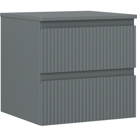 Mexen Rivel vonios spintelė po praustuvu 50 cm su stalviršiu, 2 stalčiai, briaunuota, grafito matinė - 91A20-05047-2-BFFC66