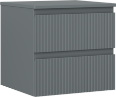 Mexen Rivel vonios spintelė po praustuvu 50 cm su stalviršiu, 2 stalčiai, briaunuota, grafito matinė - 91A20-05047-2-BFFC66