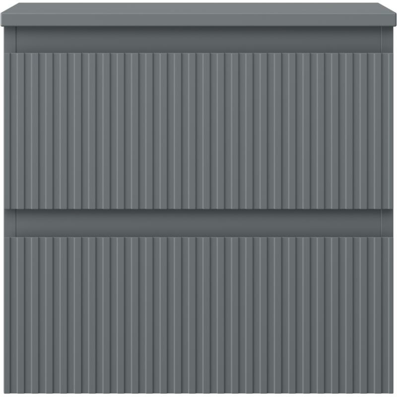 Mexen Rivel vonios spintelė po praustuvu 50 cm su stalviršiu, 2 stalčiai, briaunuota, grafito matinė - 91A20-05047-2-BFFC66