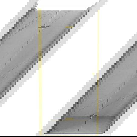 Mexen Lima sulankstomas dušo durys 90 cm, skaidrios, auksinės - 856-090-000-50-00