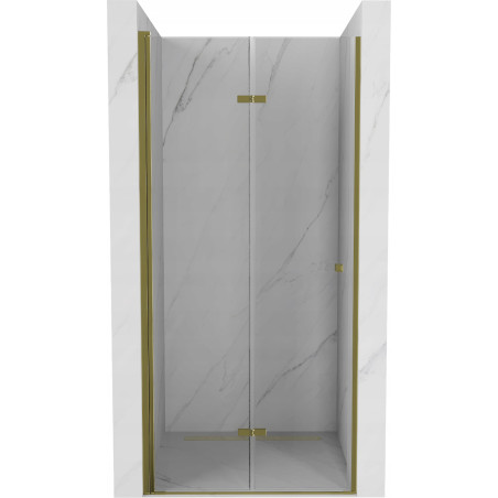 Mexen Lima sulankstomos dušo durys 90 cm, skaidrios, auksinės - 856-090-000-50-00