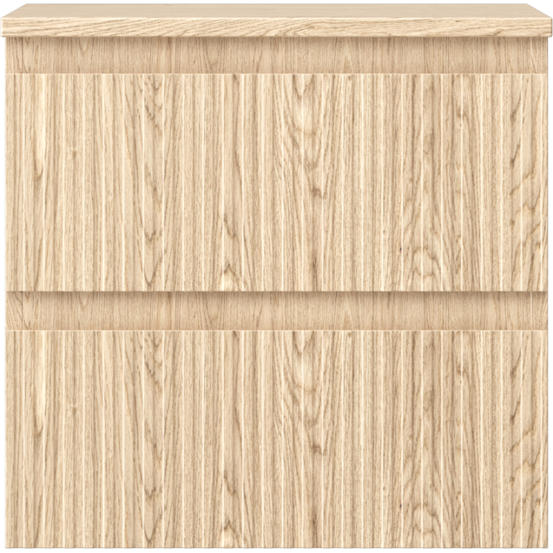 Mexen Rivel vonios spintelė po praustuvu 50 cm su stalviršiu, 2 stalčiais, rifliuota, ąžuolas - 91A20-05047-2-BFFC81