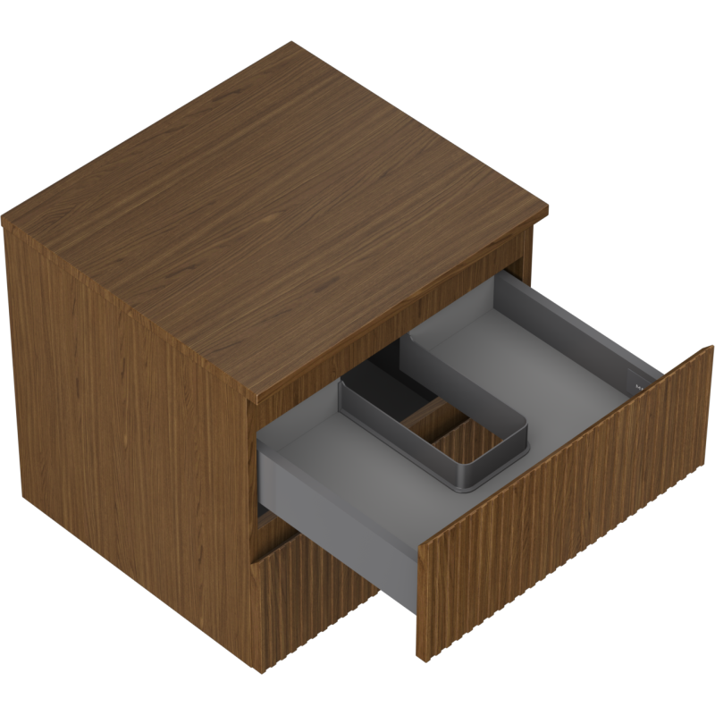 Mexen Rivel vonios spintelė po kriaukle 50 cm su stalviršiu, 2 stalčiai, grioveliuotas, riešutas - 91A20-05047-2-BFFC86