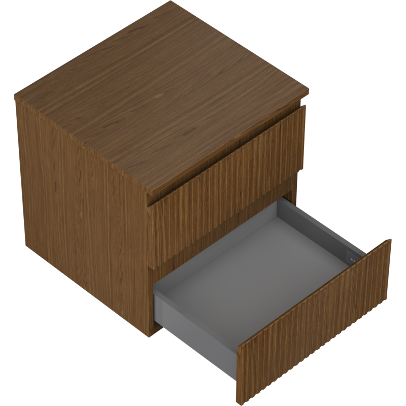 Mexen Rivel vonios spintelė po kriaukle 50 cm su stalviršiu, 2 stalčiai, grioveliuotas, riešutas - 91A20-05047-2-BFFC86