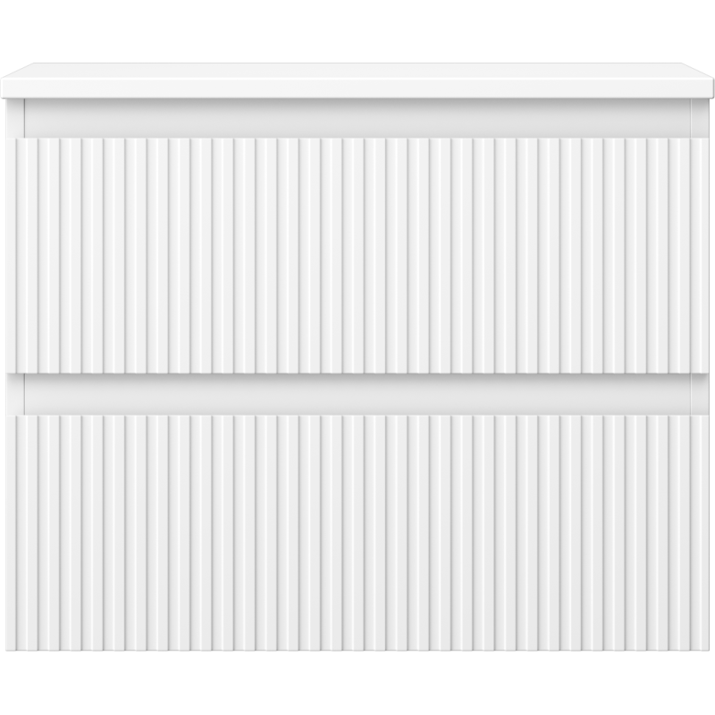 Mexen Rivel vonios spintelė po praustuvu 60 cm su stalviršiu, 2 stalčiai, grioveliai, matinė balta - 91A20-06047-2-BFFC01