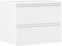 Mexen Rivel vonios spintelė po praustuvu 60 cm su stalviršiu, 2 stalčiai, grioveliai, matinė balta - 91A20-06047-2-BFFC01