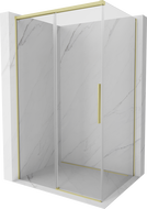 Mexen Rox stumdomos dušo kabina 130 x 80 cm, skaidri, šlifuotas auksinis - 8C2-130-080-55-00