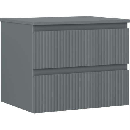 Mexen Rivel 60 cm pločio vonios spintelė po praustuvu su stalviršiu, 2 stalčiais, grioveliais, matinė grafito