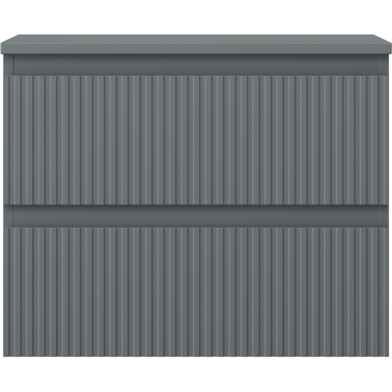 Mexen Rivel 60 cm pločio vonios spintelė po praustuvu su stalviršiu, 2 stalčiais, grioveliais, matinė grafito