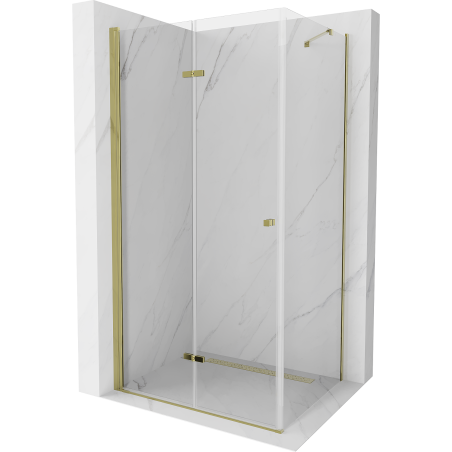Mexen Lima sulankstoma dušo kabina 70 x 80 cm, Skaidrus, Auksinė - 856-070-080-50-00