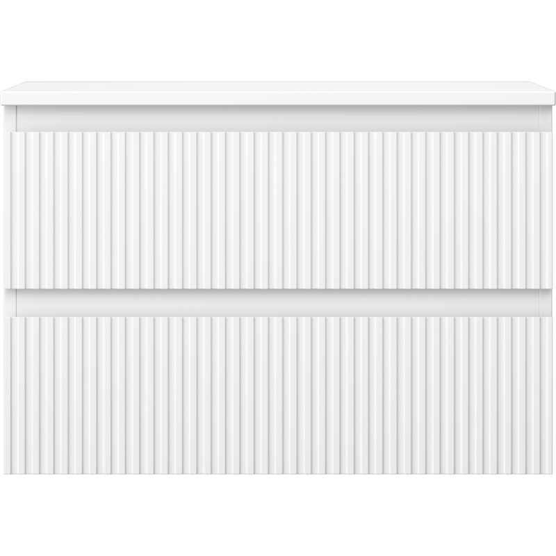 Mexen Rivel vonios spintelė po kriaukle 70 cm su stalviršiu, 2 stalčiai, gofruotas, baltas matinis - 91A20-07047-2-BFFC01