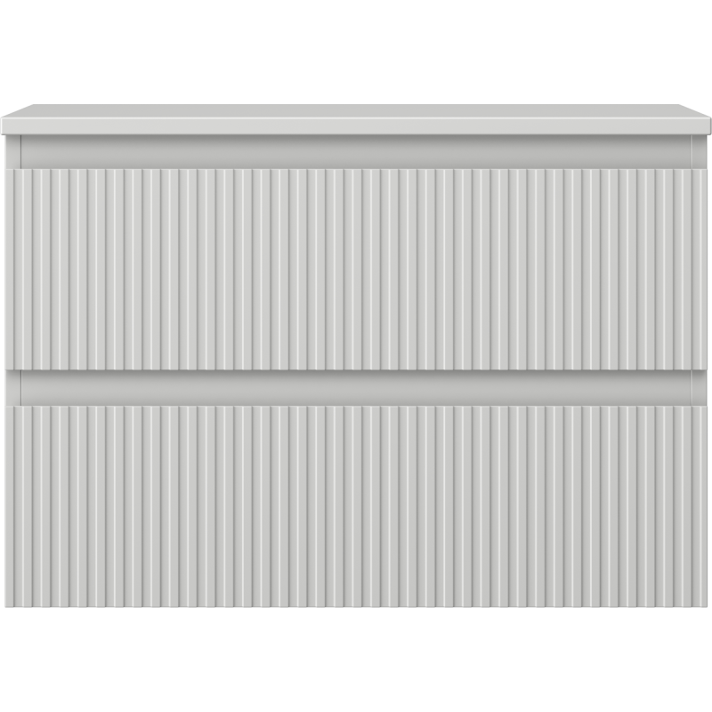 Mexen Rivel vonios spintelė po kriaukle 70 cm su stalviršiu, 2 stalčiai, griovelinė, pilka matinė - 91A20-07047-2-BFFC62