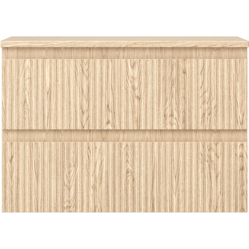 Mexen Rivel vonios spintelė po kriaukle 70 cm su stalviršiu, 2 stalčiai, rifliuotas, ąžuolas - 91A20-07047-2-BFFC81