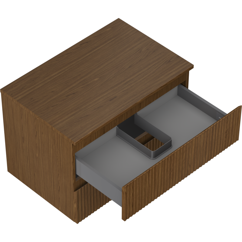 Mexen Rivel vonios spintelė po praustuvu 70 cm su stalviršiu, 2 stalčiai, grioveliai, riešutas - 91A20-07047-2-BFFC86