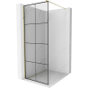 Mexen Kioto dušo siena Walk-in 70 x 200 cm, juodas tinklelis 8 mm, auksinė - 800-070-101-50-77