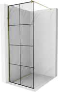 Mexen Kioto dušo sienelė Walk-in 80 x 200 cm, juodas tinklelis 8 mm, auksinis - 800-080-101-50-77