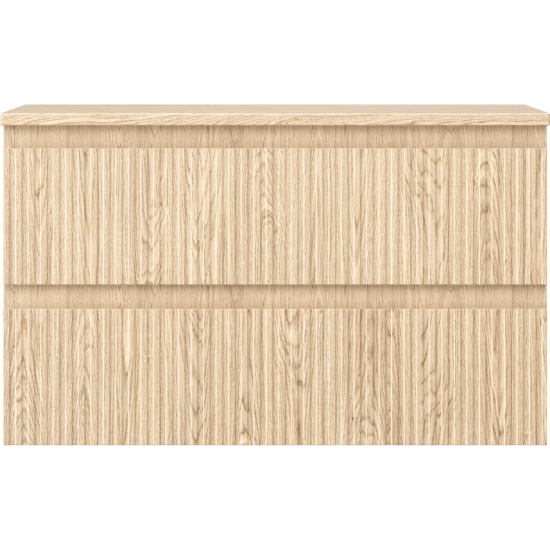 Mexen Rivel vonios spintelė po praustuvu 80 cm su stalviršiu, 2 stalčiai, tekstūruota, ąžuolas - 91A20-08047-2-BFFC81