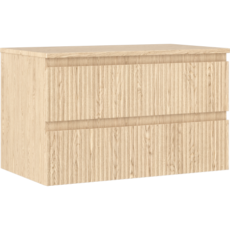 Mexen Rivel vonios spintelė po praustuvu 80 cm su stalviršiu, 2 stalčiai, tekstūruota, ąžuolas - 91A20-08047-2-BFFC81