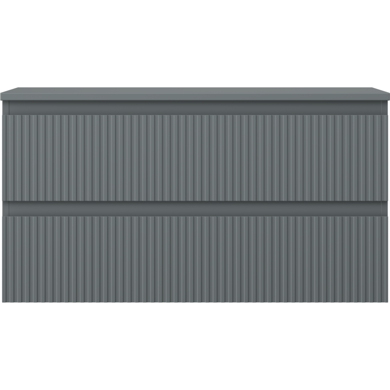 Mexen Rivel vonios spintelė po praustuvu 90 cm su stalviršiu, 2 stalčiais, grioveliais, grafito matinė - 91A20-09047-2-BFFC66