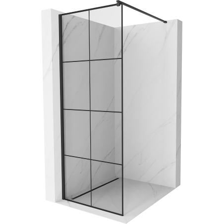Mexen Kioto dušo siena Walk-in 80 x 200 cm, juodas tinklelis 8 mm, juodas - 800-080-101-70-77