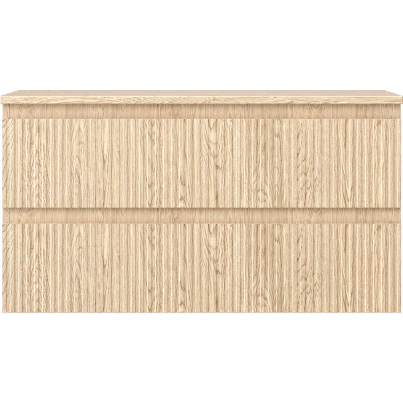 Mexen Rivel vonios spintelė po praustuvu 90 cm su stalviršiu, 2 stalčiai, rifliuota, ąžuolo - 91A20-09047-2-BFFC81