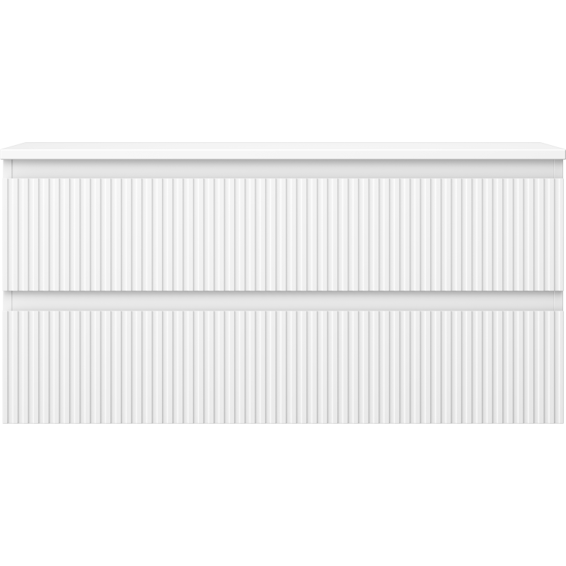 Mexen Rivel vonios spintelė po praustuvu 100 cm su stalviršiu, 2 stalčiai, rifliuota, balta matinė - 91A20-10047-2-BFFC01