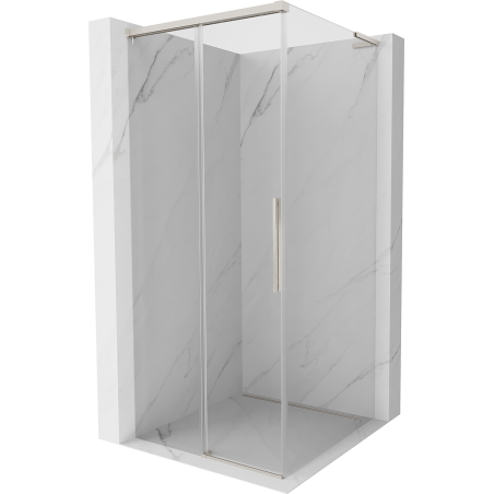 Mexen Rox L stumdomoji dušo kabina 95 x 95 cm, permatoma, šlifuotas nikelis - 8C2L-095-095-97-00