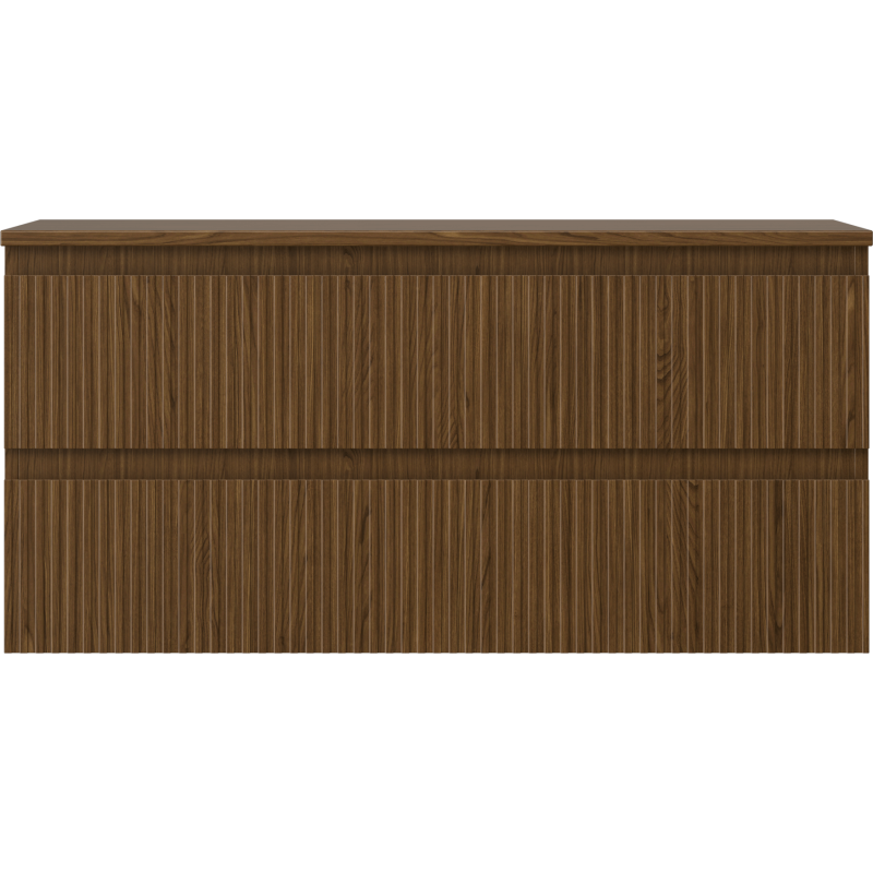 Mexen Rivel vonios spintelė po praustuvu 100 cm su stalviršiu, 2 stalčiai, rifliuota, riešutas - 91A20-10047-2-BFFC86