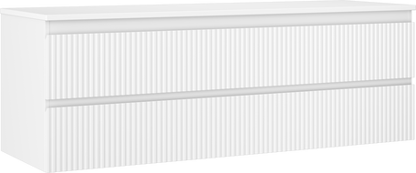 Mexen Rivel vonios spintelė po praustuvu 140 cm su stalviršiu, 2 stalčiai, reljefinė, matinė balta - 91A20-14047-2-BFFC01