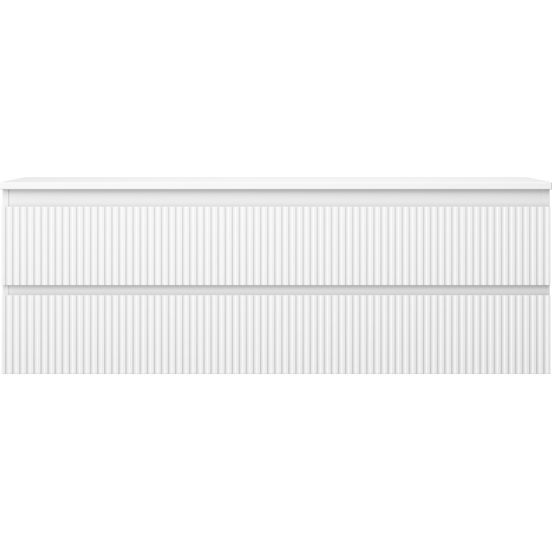 Mexen Rivel vonios spintelė po praustuvu 140 cm su stalviršiu, 2 stalčiai, reljefinė, matinė balta - 91A20-14047-2-BFFC01