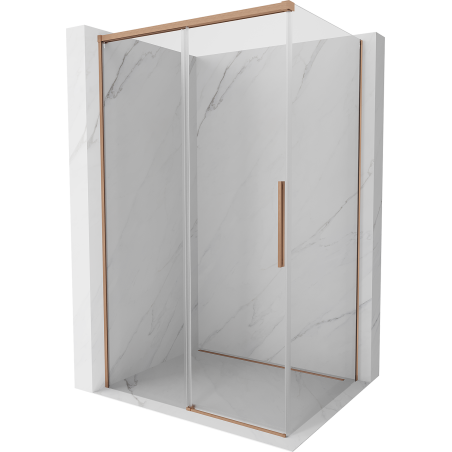 Mexen Rox stumdomos dušo kabina 135 x 90 cm, permatomas, šlifuotas varis - 8C2-135-090-65-00
