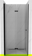 Mexen Lima sulankstomos dušo durys 110 cm, Skaidrus, Juoda - 856-110-000-70-00