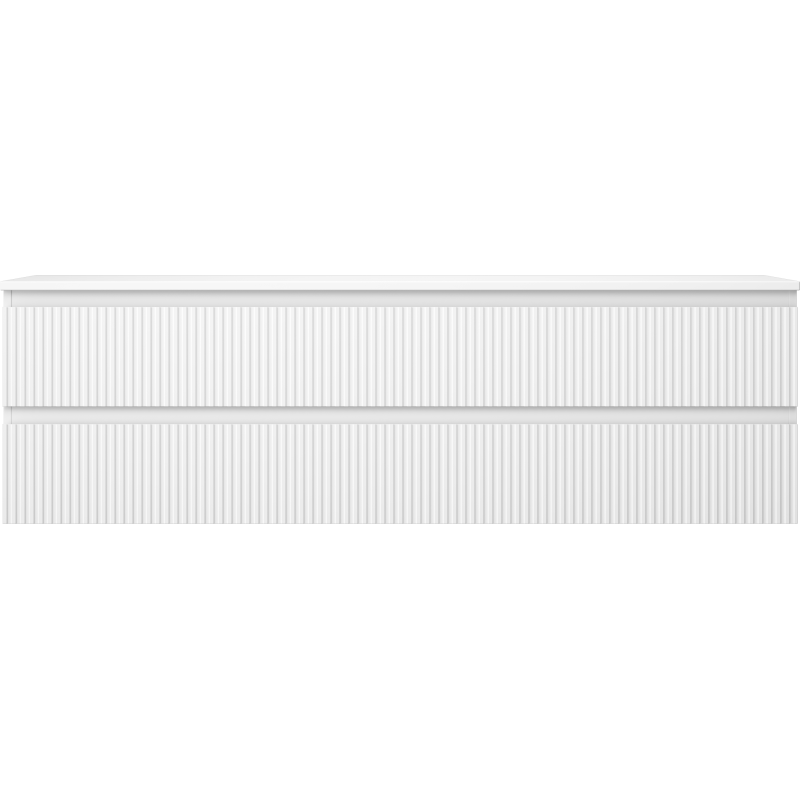 Mexen Rivel vonios spintelė su stalviršiu po praustuvu, 160 cm, 2 stalčiai, rifliuota, matiniu baltu paviršiumi