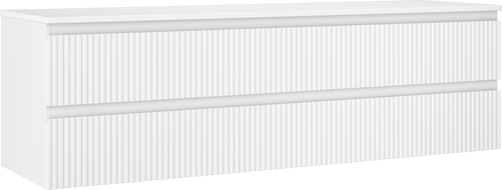 Mexen Rivel vonios spintelė su stalviršiu po praustuvu, 160 cm, 2 stalčiai, rifliuota, matiniu baltu paviršiumi