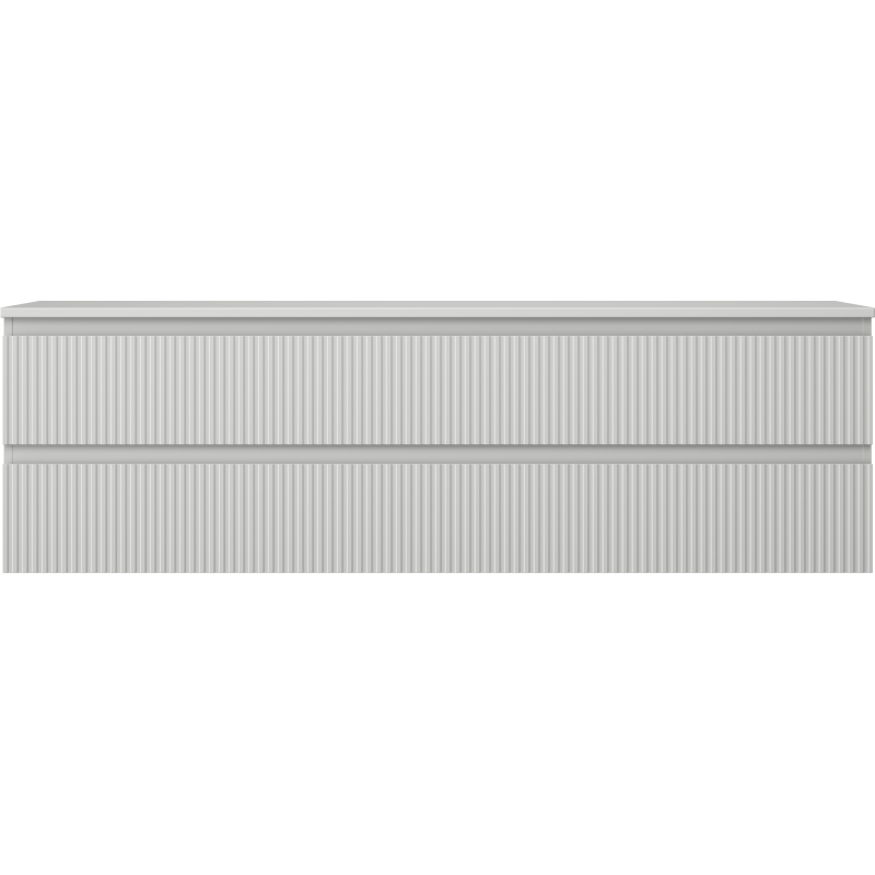 Mexen Rivel vonios spintelė po praustuvu 160 cm su stalviršiu, 2 stalčiai, rifliuota, pilka matinė - 91A20-16047-2-BFFC62