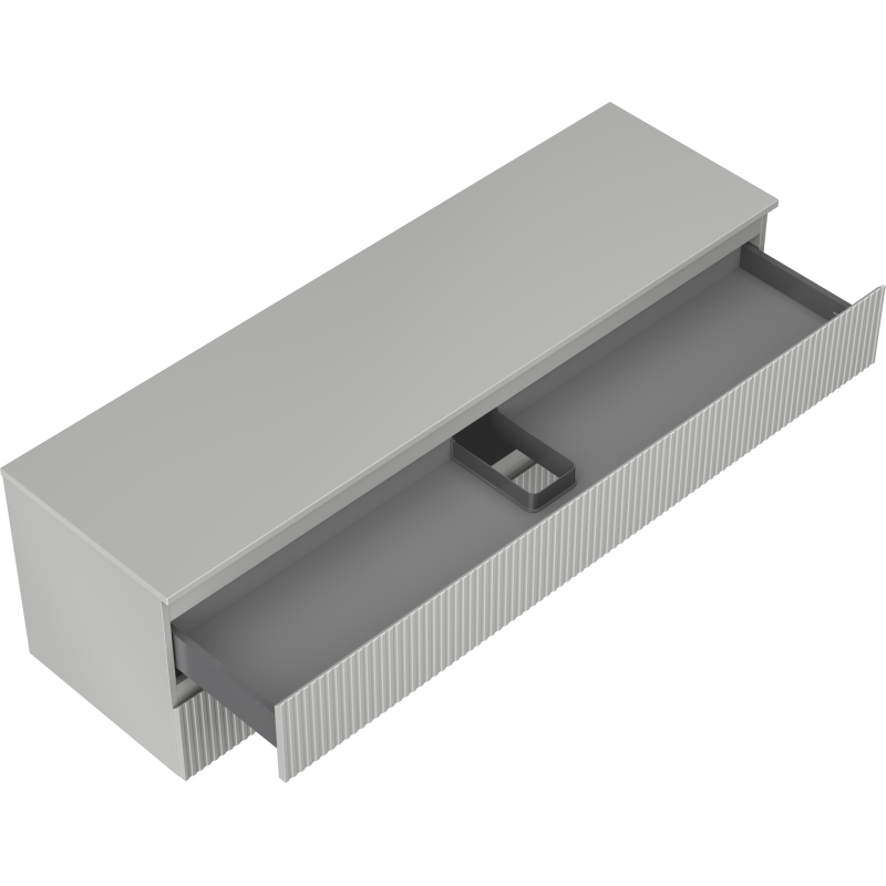 Mexen Rivel vonios spintelė po praustuvu 160 cm su stalviršiu, 2 stalčiai, rifliuota, pilka matinė - 91A20-16047-2-BFFC62