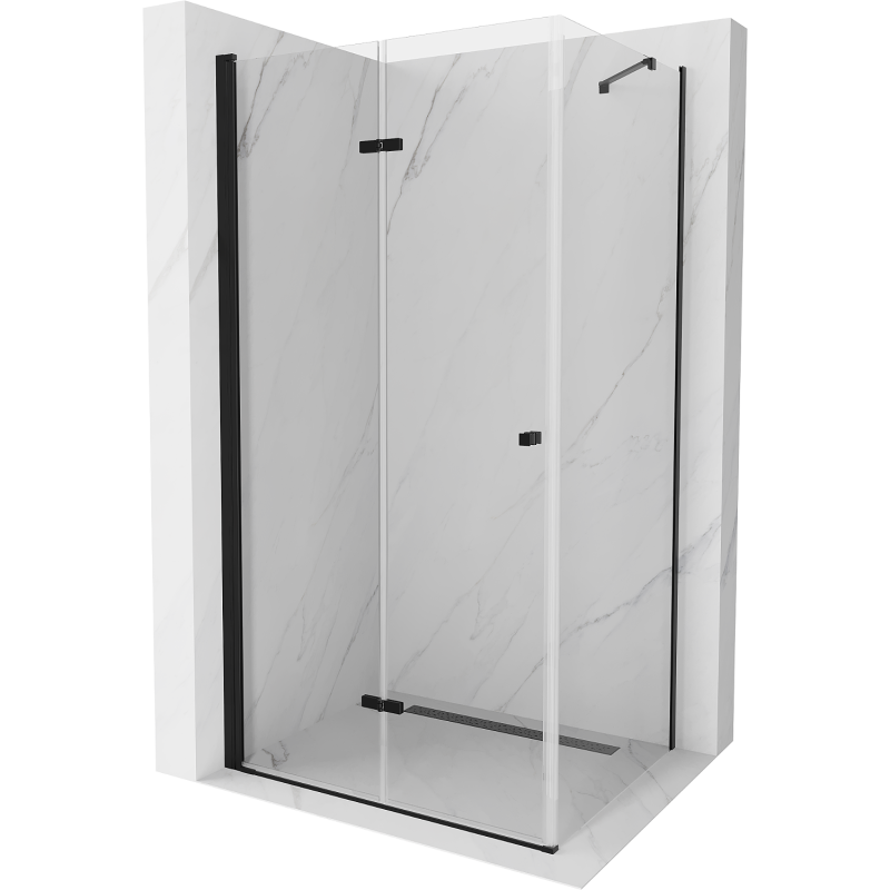 Mexen Lima sulankstoma dušo kabina 70 x 100 cm, Skaidrus, Juoda - 856-070-100-70-00