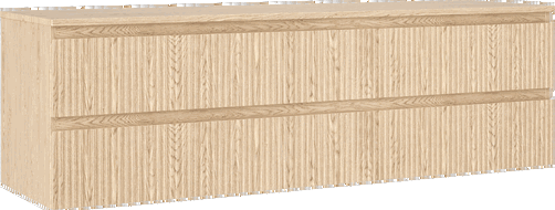 Mexen Rivel vonios spintelė 160 cm su stalviršiu, 2 stalčiai, rifliuota, ąžuolas - 91A20-16047-2-BFFC81