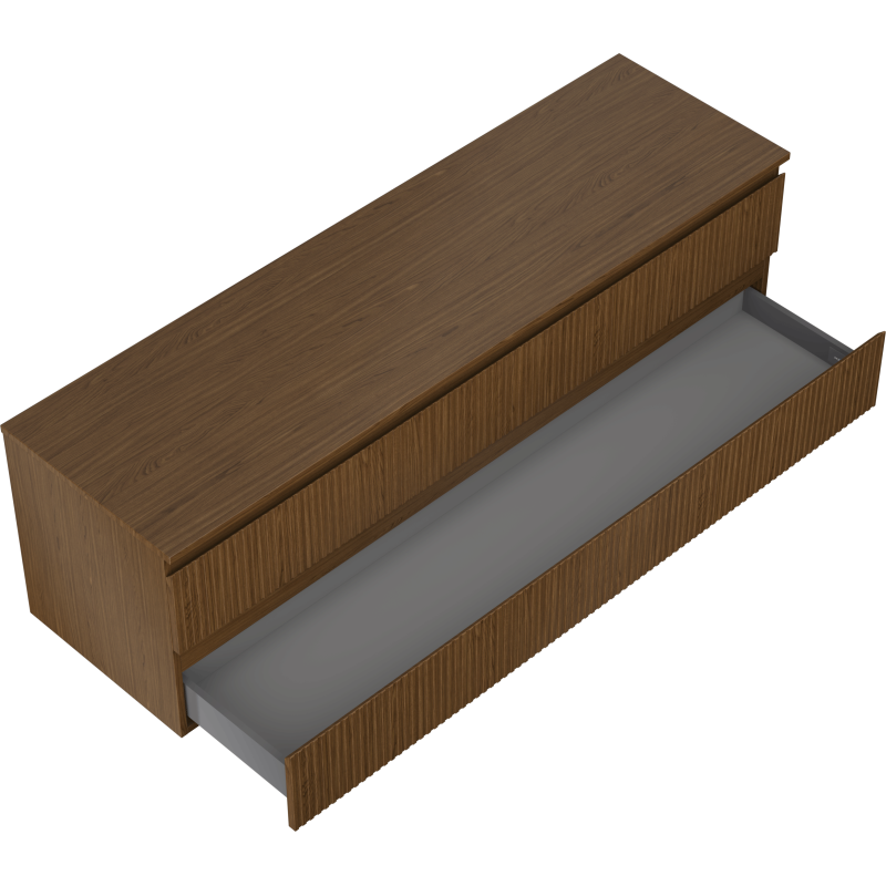 Mexen Rivel vonios kambario spintelė po praustuvu 160 cm su stalviršiu, 2 stalčiai, grioveliai, riešutas - 91A20-16047-2-BFFC86