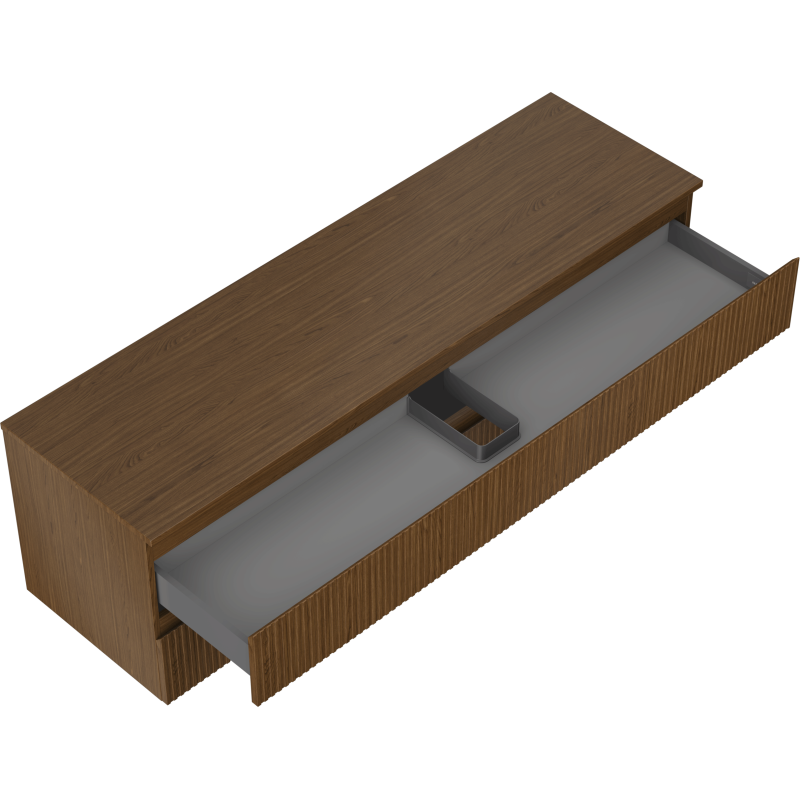 Mexen Rivel vonios kambario spintelė po praustuvu 160 cm su stalviršiu, 2 stalčiai, grioveliai, riešutas - 91A20-16047-2-BFFC86