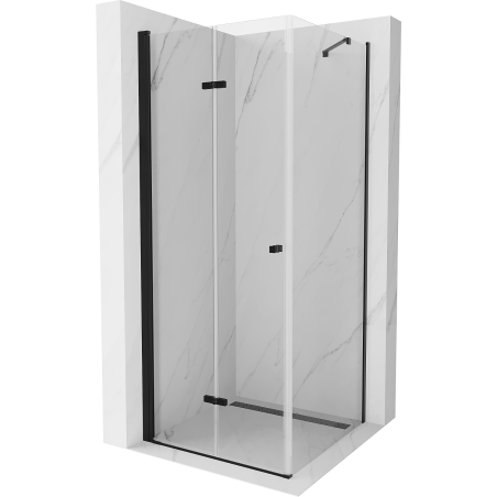 Mexen Lima sulankstoma dušo kabina 80 x 80 cm, permatomas, juoda - 856-080-080-70-00