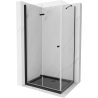 Mexen Lima sulankstoma dušo kabina 90 x 120 cm, skaidri, juoda + Flat padėklas, juodas - 856-090-120-70-00-4070B