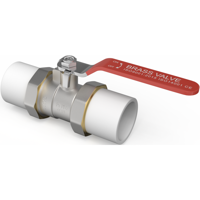 Mexen PPR rutuliškas vožtuvas su jungtimis PP suvirinamas prie PPR vamzdžių 50 x 50 - W97350-50-00