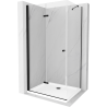 Mexen Lima sulankstoma dušo kabina 70 x 110 cm, skaidri, juoda + Flat padėklas, balta - 856-070-110-70-00-4010B