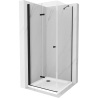 Mexen Lima sulankstoma dušo kabina 80 x 80 cm, permatoma, juoda + Flat padėklas, baltas - 856-080-080-70-00-4010B